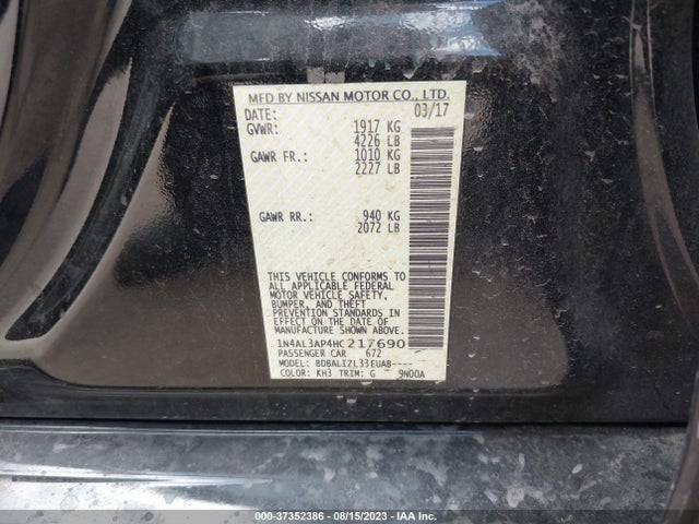 Nissan Altima 2.5 Sv 2017 1N4AL3AP4HC217690 Image 9