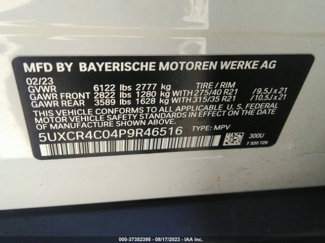 5UXCR4C04P9R46516 BMW X5 Sdrive40i