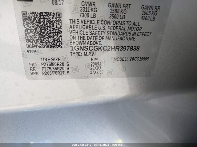 Chevrolet Suburban Ls 2017 1GNSCGKC2HR397838 Image 9