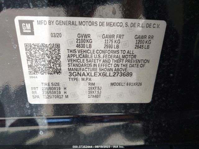 2020 CHEVROLET EQUINOX 3GNAXLEX6LL273689 Photo 8
