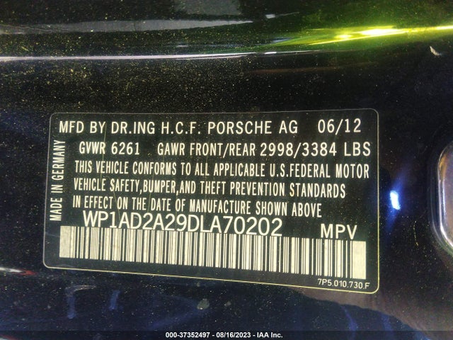 2013 PORSCHE CAYENNE WP1AD2A29DLA70202 Photo 8