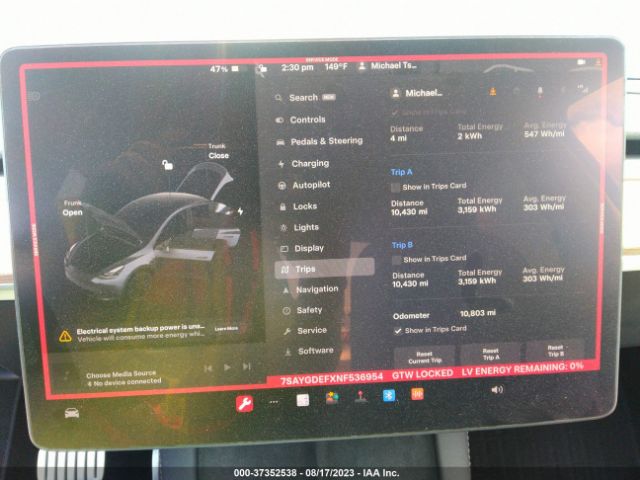 7SAYGDEFXNF536954 Tesla Model Y Performance