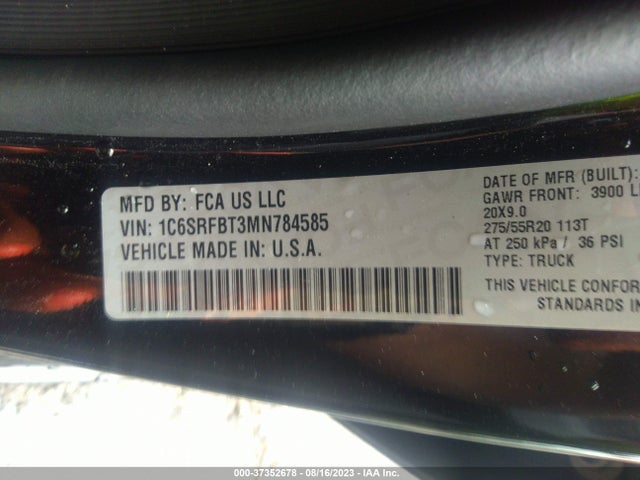 1C6SRFBT3MN784585 RAM 1500 Big Horn