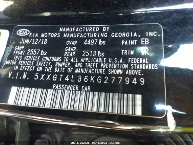 5XXGT4L36KG277949 KIA Optima Lx