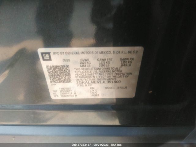 3GKALMEV1JL391000 GMC Terrain Sle
