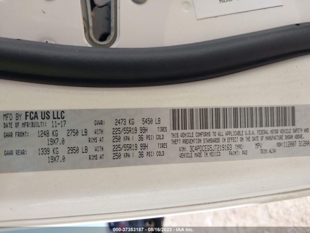 3C4PDCEG5JT219163 Dodge JOURNEY GT