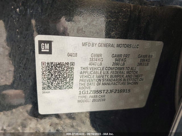 Chevrolet Malibu 1ls 2018 1G1ZB5ST2JF216915 Image 9