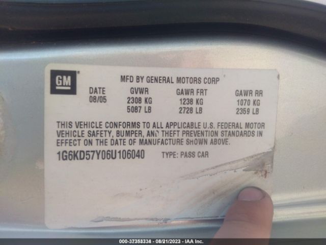 2006 CADILLAC DTS 1G6KD57Y06U106040 Photo 8