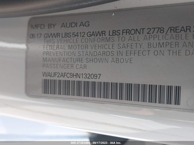 2017 Audi S6, VIN: WAUF2AFC9HN132097