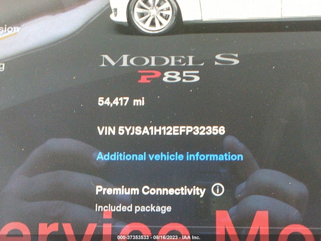 5YJSA1H12EFP32356 Tesla Model S 60 Kwh Battery/p85