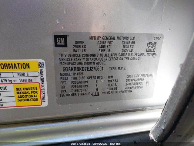 5GAKRBKD7EJ270601 Buick Enclave Leather
