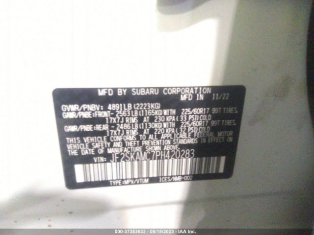 JF2SKAMC7PH420283 Subaru Forester Wilderness