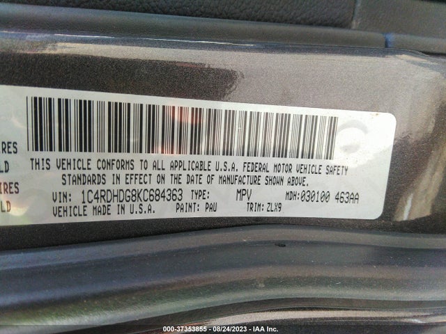 Dodge Durango Gt Plus Rwd 2019 1C4RDHDG8KC684363 Image 9