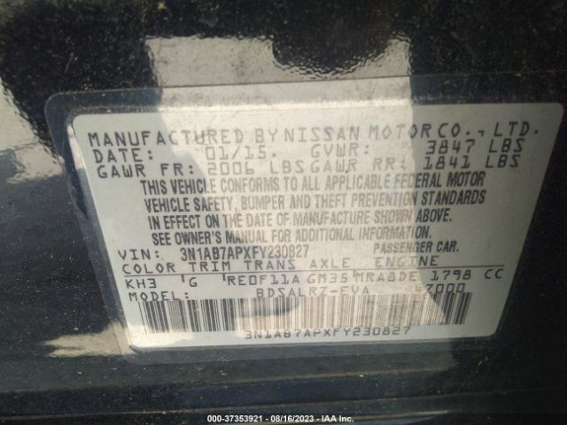 3N1AB7APXFY230827 Nissan SENTRA SR