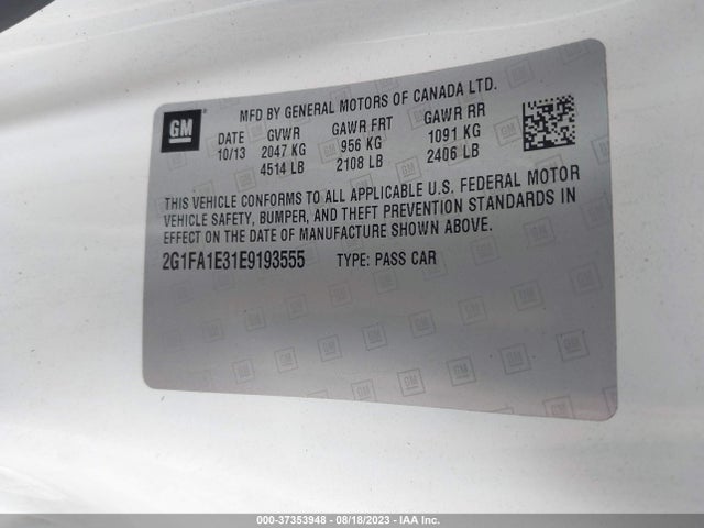 Chevrolet CAMARO LS 2014 2G1FA1E31E9193555 Image 9
