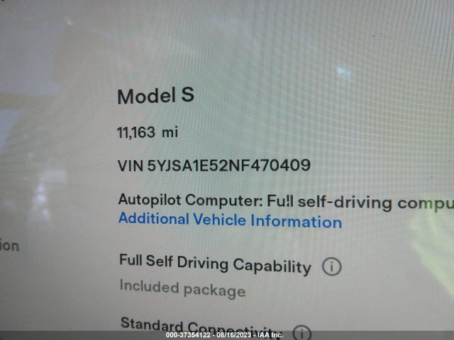 Tesla MODEL S 2022 5YJSA1E52NF470409 Image 13