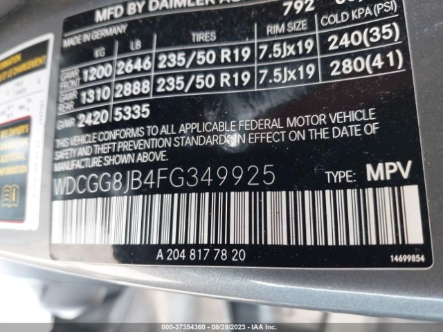 WDCGG8JB4FG349925 Mercedes-Benz Glk-class Glk 350