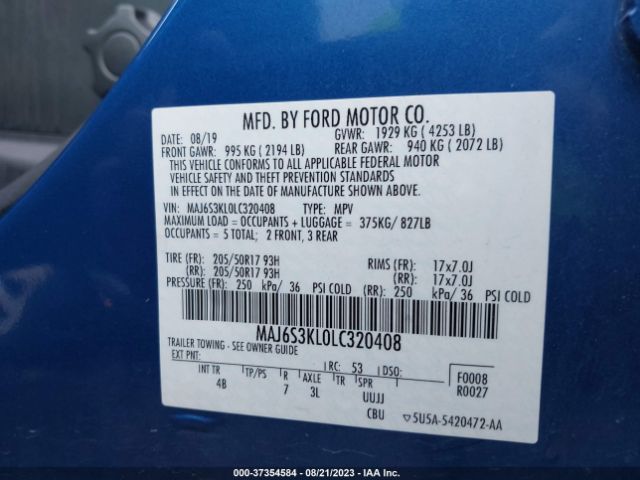 MAJ6S3KL0LC320408 Ford Ecosport Titanium