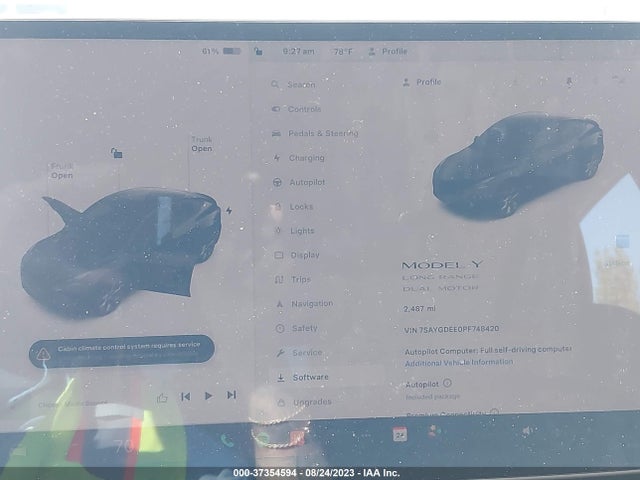 7SAYGDEE0PF748420 Tesla Model Y Long Range