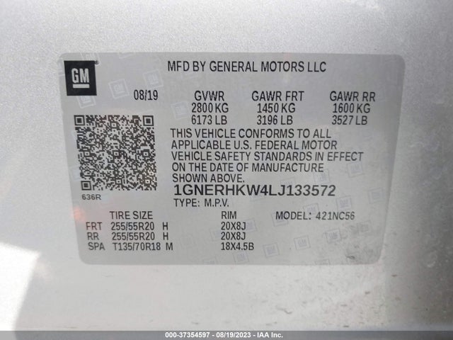 Chevrolet Traverse Lt Leather 2020 1GNERHKW4LJ133572 Image 15