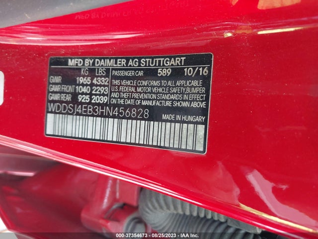 WDDSJ4EB3HN456828 Mercedes-Benz Cla Cla 250