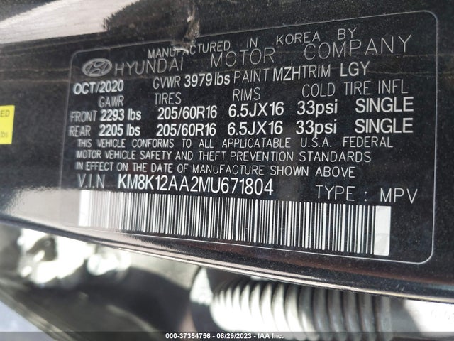 Hyundai Kona Se 2021 KM8K12AA2MU671804 Image 15