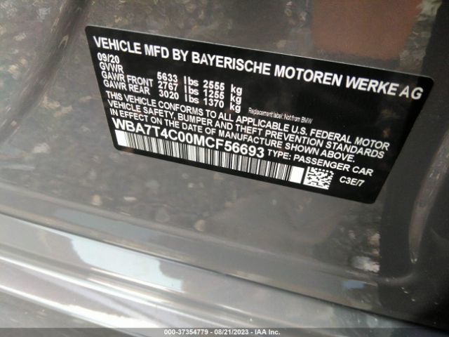 2021 BMW 7 SERIES WBA7T4C00MCF56693 Photo 8