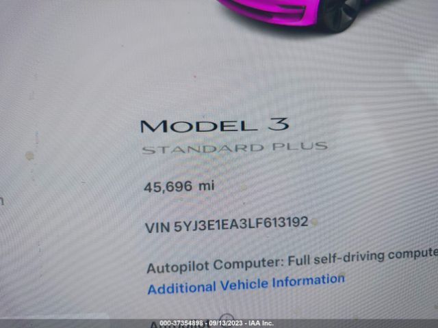 5YJ3E1EA3LF613192 Tesla Model 3 Standard Range