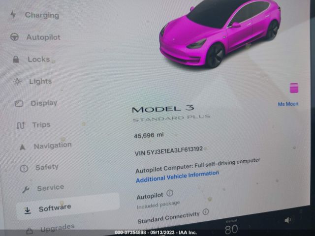 5YJ3E1EA3LF613192 Tesla Model 3 Standard Range