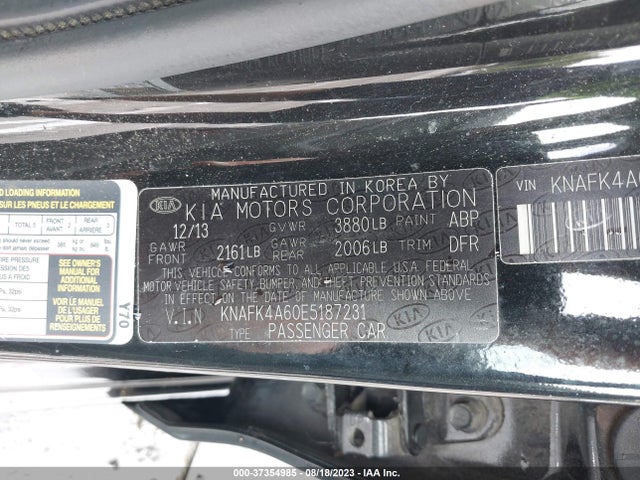 KIA FORTE LX 2014 KNAFK4A60E5187231 Image 9