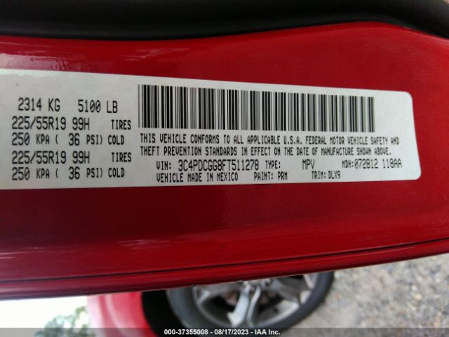 3C4PDCGG8FT511278 Dodge Journey Crossroad
