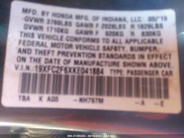 19XFC2F6XKE041884 Honda Civic Sedan Lx