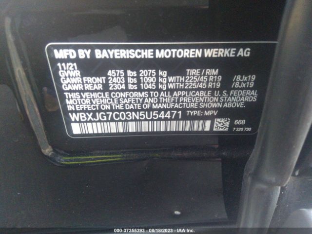 WBXJG7C03N5U54471 BMW X1 Sdrive28i