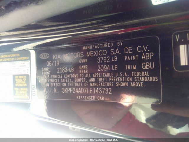 3KPF24AD7LE143732 KIA Forte Lxs