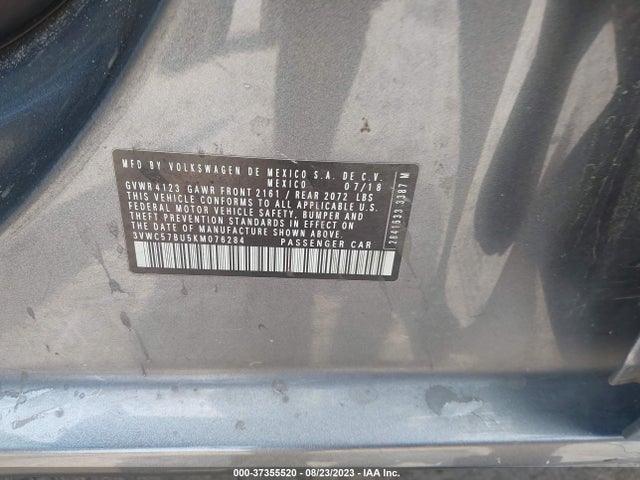 3VWC57BU5KM076284 Volkswagen Jetta S/se/r-line