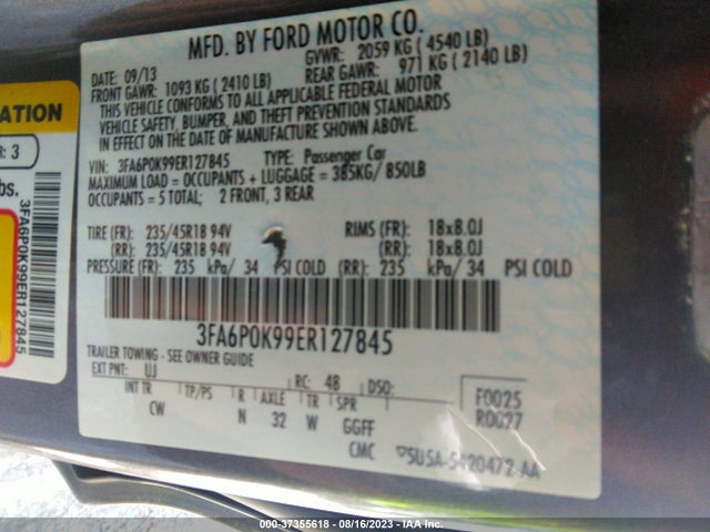 Ford Fusion Titanium 2014 3FA6P0K99ER127845 Image 9