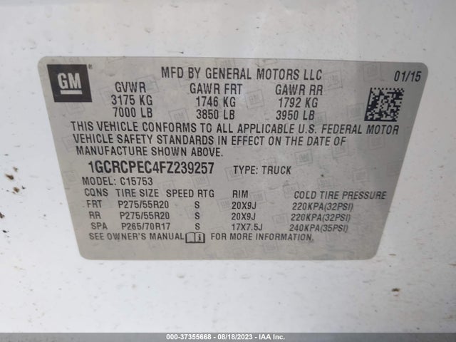 Chevrolet Silverado 1500 Ls 2015 1GCRCPEC4FZ239257 Image 9