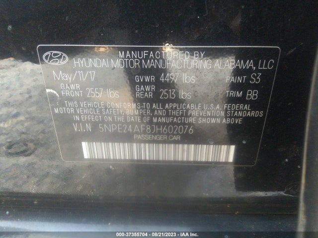 Hyundai SONATA SE 2018 5NPE24AF8JH602076 Image 9