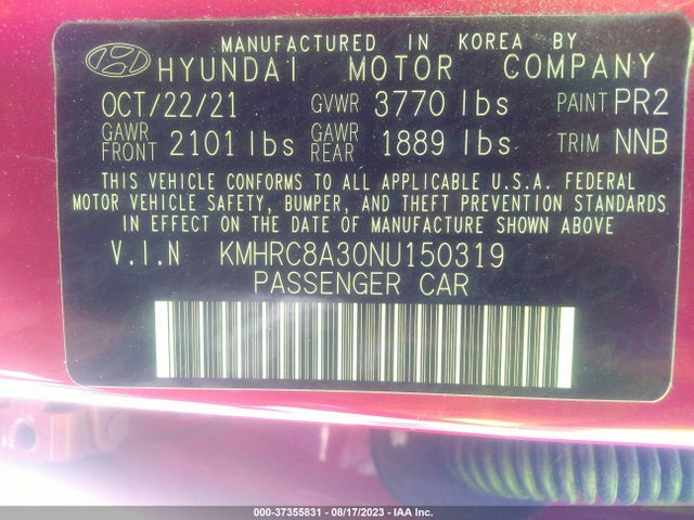 Hyundai Venue Limited 2022 KMHRC8A30NU150319 Image 16