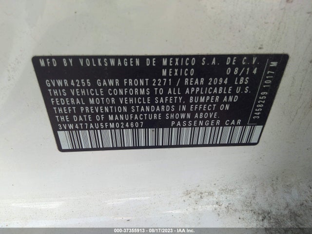 3VW4T7AU5FM024607 Volkswagen GOLF GTI S