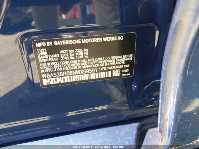 WBA53BH08NWX59591 BMW 5 Series 530i