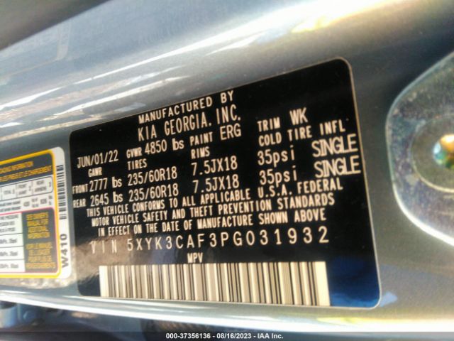 5XYK3CAF3PG031932 KIA Sportage Ex