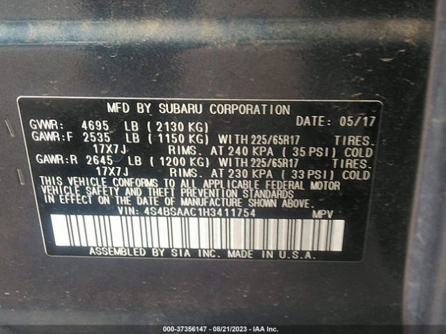 4S4BSAAC1H3411754 Subaru Outback