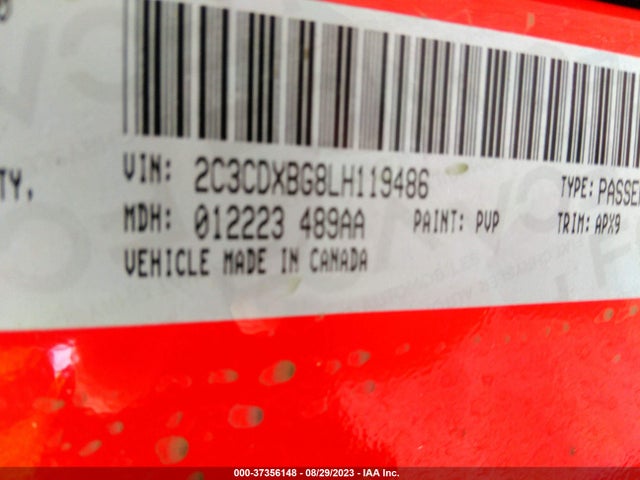 2020 DODGE CHARGER SXT VIN: 2C3CDXBG8LH119486