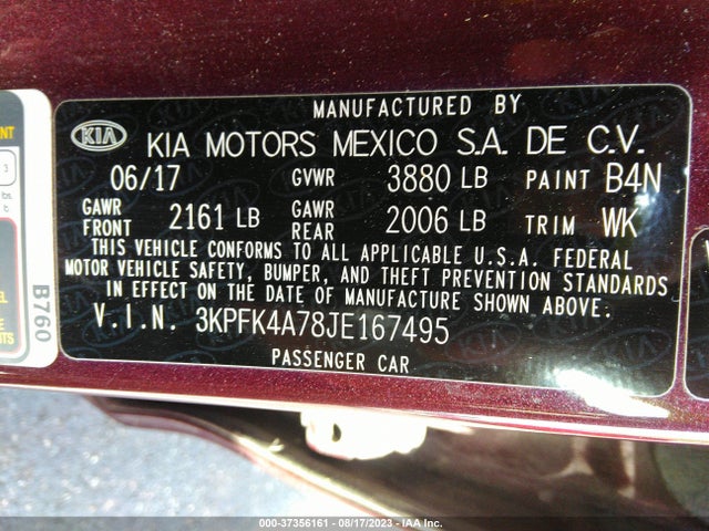 KIA FORTE LX 2018 3KPFK4A78JE167495 Image 9