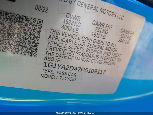 2023 CHEVROLET CORVETTE 1G1YA2D47P5109117 Photo 8