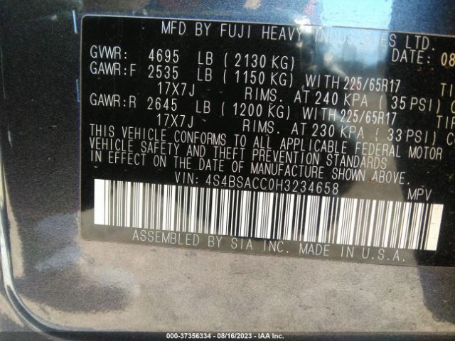 4S4BSACC0H3234658 Subaru Outback Premium