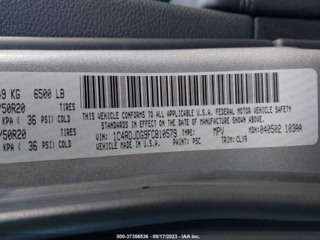 1C4RDJDG9FC810579 Dodge DURANGO LIMITED