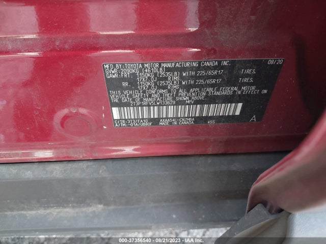 Toyota Rav4 Xle 2020 2T3P1RFV5LW133629 Image 9
