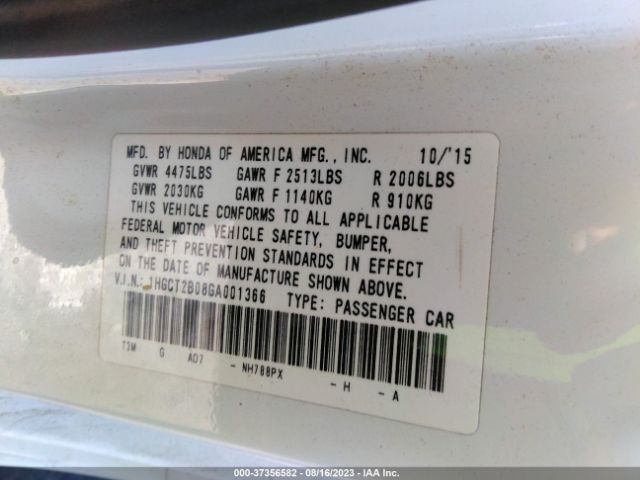 1HGCT2B08GA001366 Honda Accord Coupe Touring